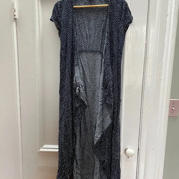 NOM Maternity navy polka dot wrap dress - Picture 3 of 5